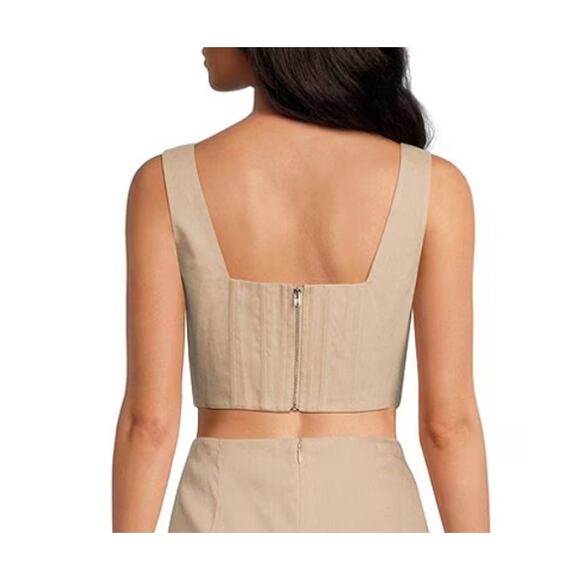Gianni Bini Michelle Linen Blend Square Neck Sleeveless Corset Top, Sz 6 -- NWT - Picture 9 of 10